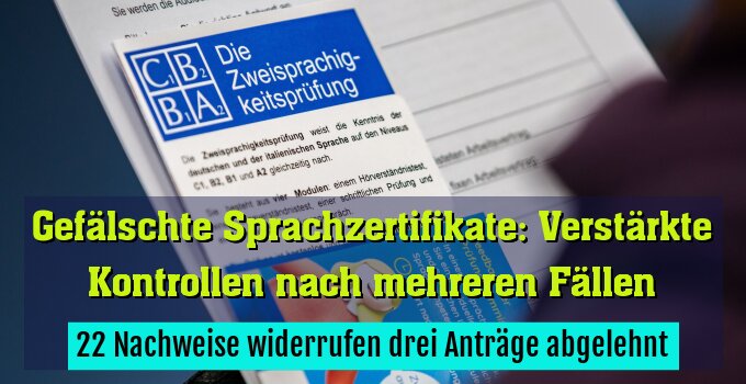 22 Nachweise widerrufen drei Anträge abgelehnt